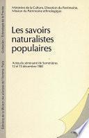 Les savoirs naturalistes populaires