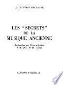 Les secrets de la musique ancienne