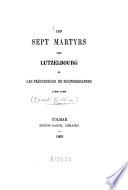 Les sept martyrs de Lutzelbourg et les précurseurs de Schinderhannes