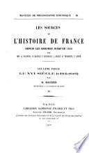 Les Sources de l'histoire de france depuis les origines jusqu'en 1815