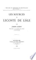 Les sources de Leconte de Lisle