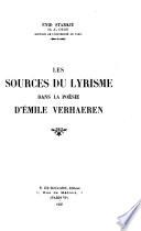 Les sources du lyrisme dans la poésie d' Émile Verhaeren