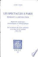 Les spectacles à Paris pendant la Révolution
