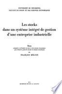Les stocks dans un systeme integre de gestion d'une entreprise