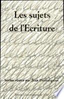 Les sujets de l'écriture