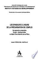 Les syndicats à l'heure de la précarisation de l'emploi