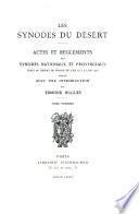 Les synodes du désert