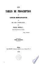 Les tables de proscription de Louis Bonaparte et de ses complices