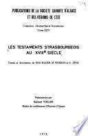 Les testaments strasbourgeois au XVIIIe siècle