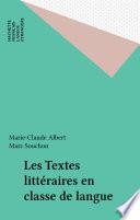 Les Textes littéraires en classe de langue