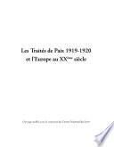 Les traités de paix 1919-1920 et l'Europe au XXème siècle