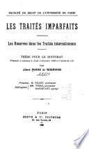 Les traités imparfaits