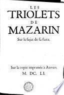LES TRIOLETS DE MAZARIN Sur le sujet de sa fuite