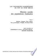 Les Universités européennes du XVIe au XVIIIe siècle: Bohême, Espagne, Etats italiens, Pays germaniques, Pologne, Provinces-Unies