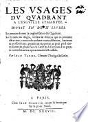 Les usages du Quadrant a l'esguille aymantée
