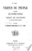 Les vertus du peuple glorifiées par l'académie française