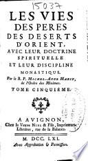Les vies des peres des deserts d'Orient
