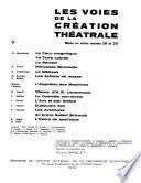 Les Voies de la création théâtrale