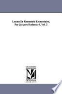 Letons de Gtomttrie +Ltmentaire, Par Jacques Hadamard