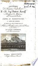 Lettera ... al ch. sig. dottore Koreff ... sopra il tarantismo, l'aria di Roma, e della sua campagna, ed i palazzi pontificj entro e fuori di Roma, con le notizie di Castel Gandolfo, etc