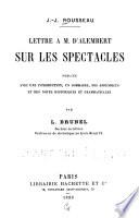 Lettre à M. [Jean Le Rond] d'Alembert sur les spectacles