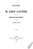 Lettre à m. Léon Gautier sur la versification latine rhythmique