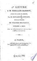 Lettre A. M. Odillon-Barrot, Avocat en la Cour de Cassation