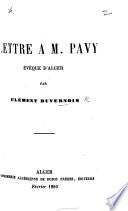 Lettre à M. Parry, Évêque d'Alger [in reference to the opinions of the Bishop on the temporal rights of the Pope].