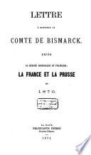 Lettre à Monsieur le Comte de Bismarck