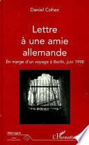 Lettre à une amie allemande
