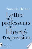 Lettre aux professeurs sur la liberté d'expression