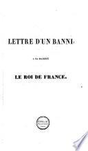 Lettre d'un banni à sa Majesté le roi de France
