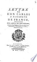 Lettre de Don Carlos a Élisabeth de France