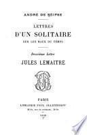 lettre. Jules Lemaître