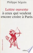 Lettre ouverte à ceux qui veulent encore croire à Paris