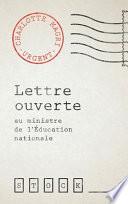 Lettre ouverte au ministre de l'Éducation nationale