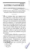 Lettre pastorale aux curés de Bordeaux sur les prêts de commerce