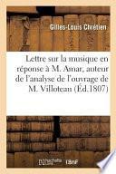 Lettre Sur La Musique En Réponse À M. Amar, Auteur de l'Analyse de l'Ouvrage de M. Villoteau
