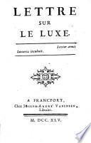 Lettre sur le luxe