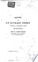 Lettre sur un ouvrage inédit attribué à l'historien arabe Ibn-Khaldoun