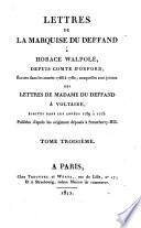 Lettres à Horace Walpole, auxquelles sont jointes des lettres à Voltaire