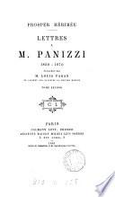 Lettres à m. Panizzi, 1850-1870, publ. par L. Fagan