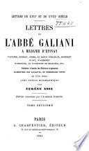 Lettres à Madame d'Epinay...