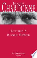 Lettres à Roger Nimier