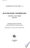 Lettres à son frère 1804-1818