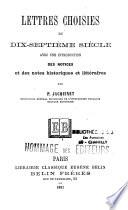Lettres choisies du dix-septième siècle