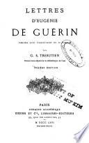 Lettres d'Eugénie de Guérin