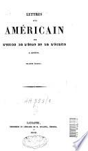 Lettres d'un Americain sur l'union de l'Etat et de l'Eglise à Genève