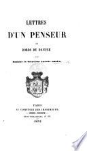 Lettres d'un penseur des bords du Danube