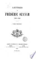Lettres de Frédéric Ozanam, 1